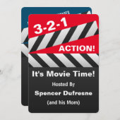 Uitnodiging voor Movie Playdate van het kind (Voorkant / Achterkant)