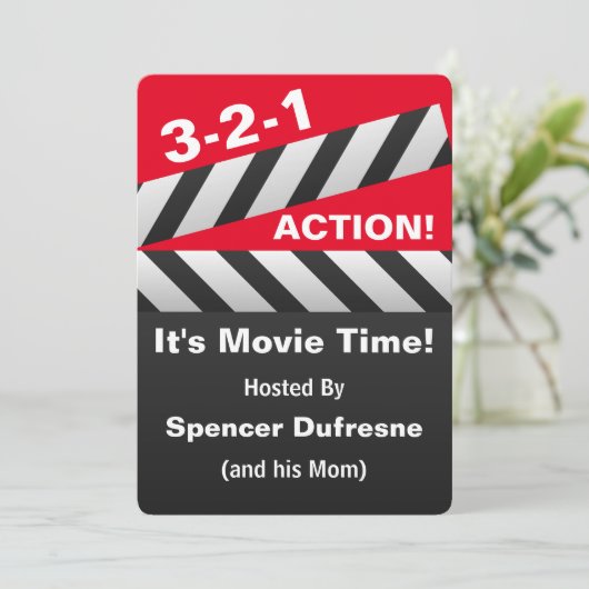 Uitnodiging voor Movie Playdate van het kind (Staand voorkant)