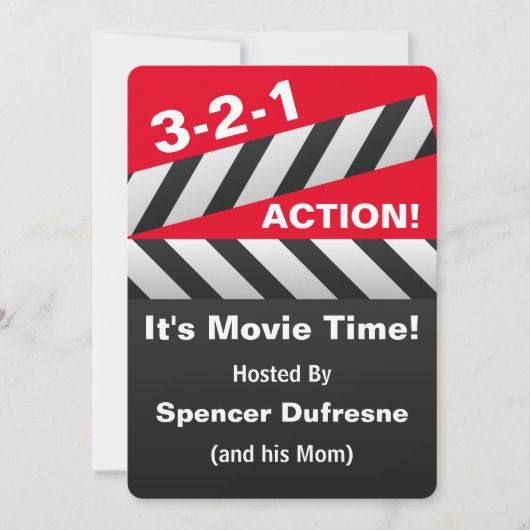 Uitnodiging voor Movie Playdate van het kind (Voorkant)