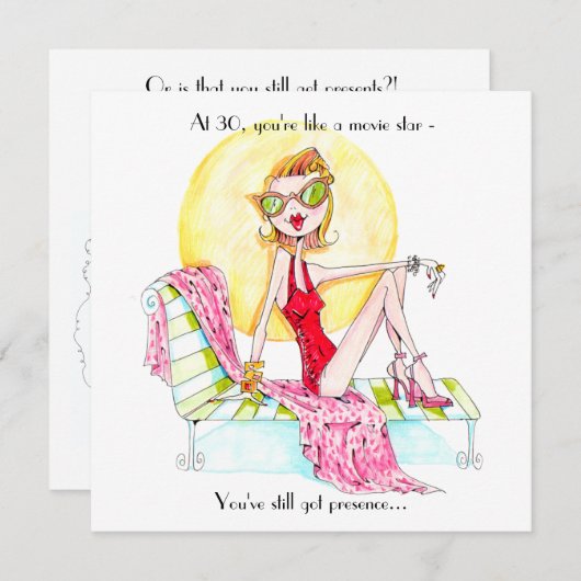 Uitnodiging voor Movie Star-verjaardag (Voorkant / Achterkant)