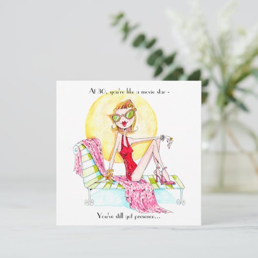 Uitnodiging voor Movie Star-verjaardag (Staand voorkant)