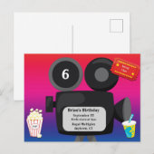 Uitnodiging voor Movie Theme Party (Voorkant / Achterkant)