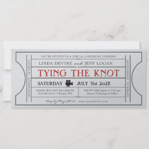  uitnodiging voor Movie Wedding Ticket