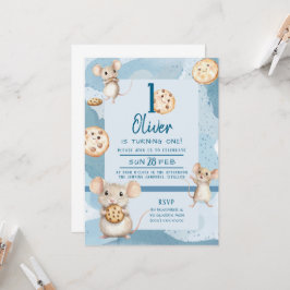 Uitnodiging voor muis en cookie verjaardag