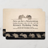  uitnodiging voor  muizen (Voorkant / Achterkant)