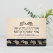  uitnodiging voor  muizen (Staand voorkant)