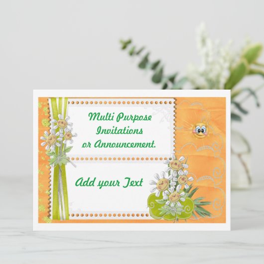 Uitnodiging voor multi-functioneel lentefeest (Staand voorkant)