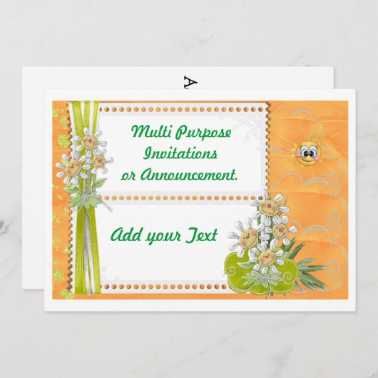 Uitnodiging voor multi-functioneel lentefeest (Voorkant / Achterkant)