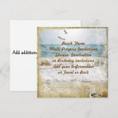 Uitnodiging voor multi-functioneel strandfeest (Voorkant / Achterkant)