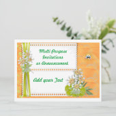 Uitnodiging voor multi-purpose lentefeest (Staand voorkant)