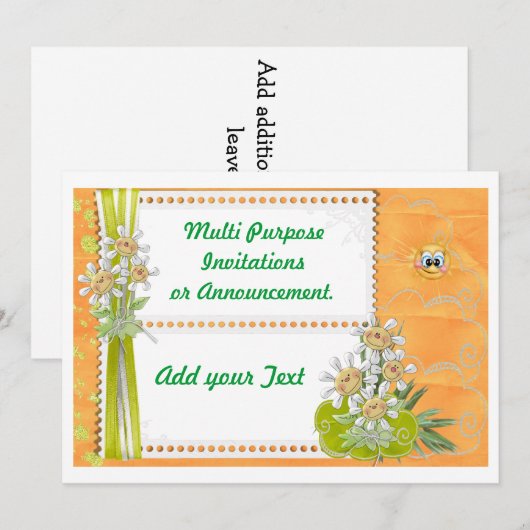 Uitnodiging voor multi-purpose lentefeest (Voorkant / Achterkant)