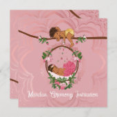 Uitnodiging voor Mundan-plechtigheid voor een baby (Voorkant / Achterkant)