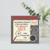 Uitnodiging voor Murder Mystery Night Party (Staand voorkant)