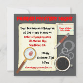 Uitnodiging voor Murder Mystery Night Party (Voorkant)