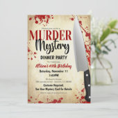 Uitnodiging voor Murder Mystery Party (Staand voorkant)