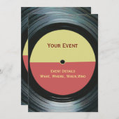 Uitnodiging voor Music Event Dance DJ Party (Voorkant / Achterkant)