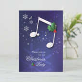 Uitnodiging voor Music Theme Kerstfeest (Staand voorkant)