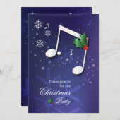 Uitnodiging voor Music Theme Kerstfeest (Voorkant / Achterkant)