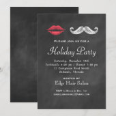 Uitnodiging voor Mustache & Lips Corporate Party (Voorkant / Achterkant)