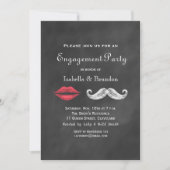 Uitnodiging voor Mustache & Lips Engagement Party (Voorkant)