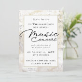 Uitnodiging voor muziekconcert Elegant Gold (Staand voorkant)