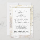 Uitnodiging voor muziekconcert Elegant Gold (Achterkant)