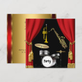 Uitnodiging voor muziekdans uit Birthday Party (Voorkant / Achterkant)