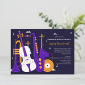 Uitnodiging voor muziekinstrumenten (Staand voorkant)