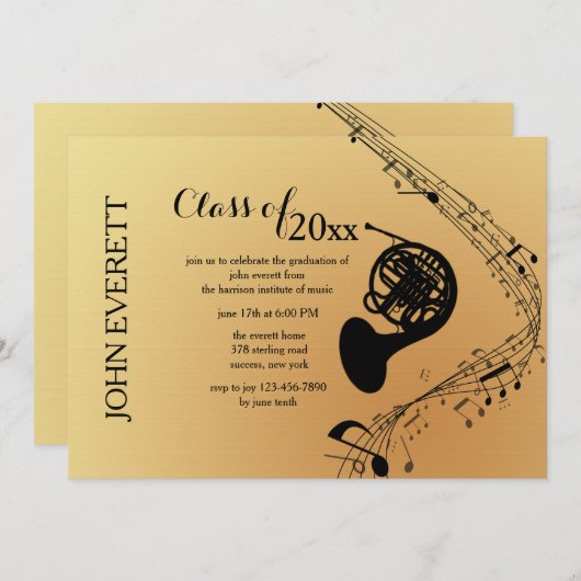 Uitnodiging voor muziekinstrumenten van de Franse  (Voorkant / Achterkant)