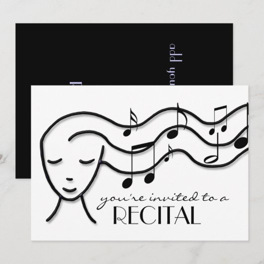 uitnodiging voor muziekopnames (Voorkant / Achterkant)