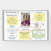 Uitnodiging voor Mystery Crime Solving Evidence Bo Spandoek (Horizontaal)