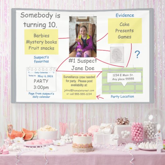 Uitnodiging voor Mystery Crime Solving Evidence Bo Spandoek (Feest)
