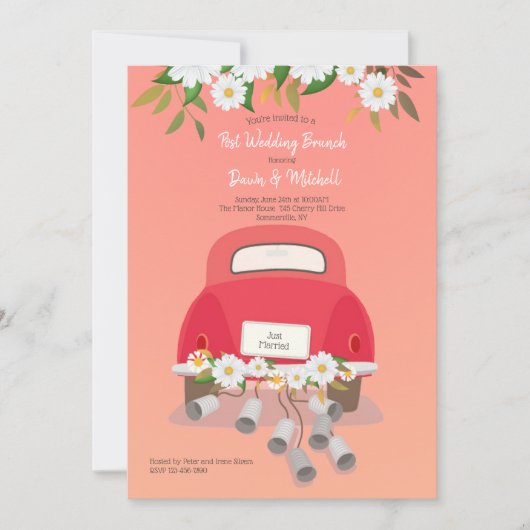 Uitnodiging voor na de bruiloft brunch (Voorkant)