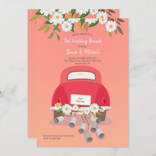 Uitnodiging voor na de bruiloft brunch (Voorkant / Achterkant)