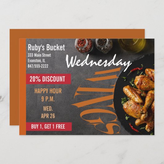 uitnodiging voor nachtrestaurant (Voorkant / Achterkant)