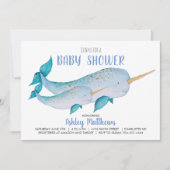 Uitnodiging voor Narwhal baby shower (Voorkant)