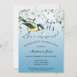 Uitnodiging voor Natuur van vogels Blauwe Floral