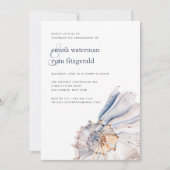 Uitnodiging voor Nautical Seashell Engagement Part (Voorkant)