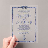 Uitnodiging voor nautisch acryl bruiloft (Insitu (Draagbaar))