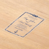 Uitnodiging voor nautisch acryl bruiloft (Laagn)