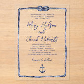Uitnodiging voor nautisch acryl bruiloft (Voorkant)