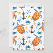 Uitnodiging voor nautisch anker Baby shower (Achterkant)