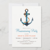 Uitnodiging voor nautisch anker housewarming (Voorkant)