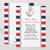 Uitnodiging voor nautisch Baby shower (Voorkant / Achterkant)