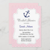 Uitnodiging voor nautische anker bruidsdouche (Voorkant / Achterkant)