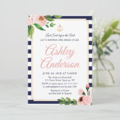 Uitnodiging voor nautische anker bruidsdouche (Staand voorkant)