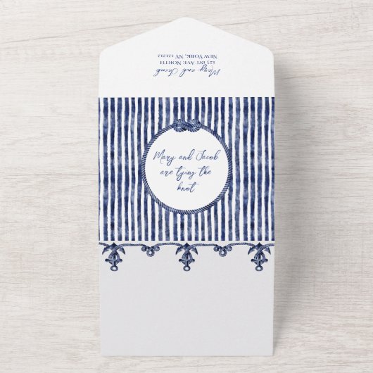 Uitnodiging voor nautische bruiloft (Buitenkant)