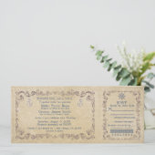 Uitnodiging voor nautische bruiloft cruiseticket (Staand voorkant)