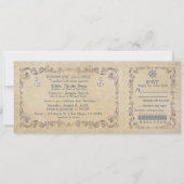 Uitnodiging voor nautische bruiloft cruiseticket (Voorkant)