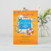 Uitnodiging voor nautische kerstbootparade (Staand voorkant)